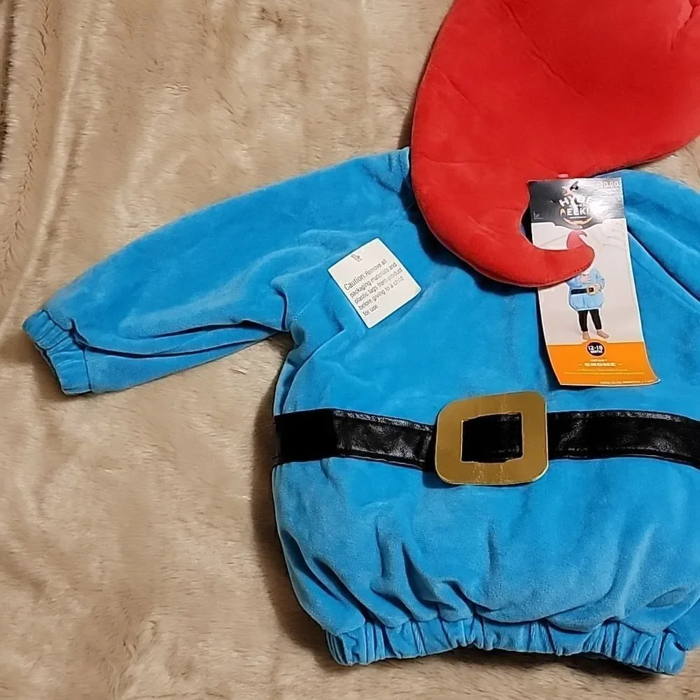 INFANT GNOME COSTUME, 3-PIECE, SIZE 12-18 MONTHS - NEW WITH TAGS!